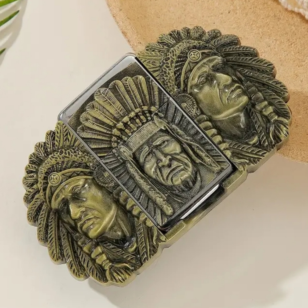 New Native American lighter belt buckle